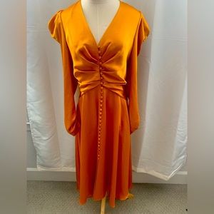 Jonathan Simkhai long sleeve mustard dress